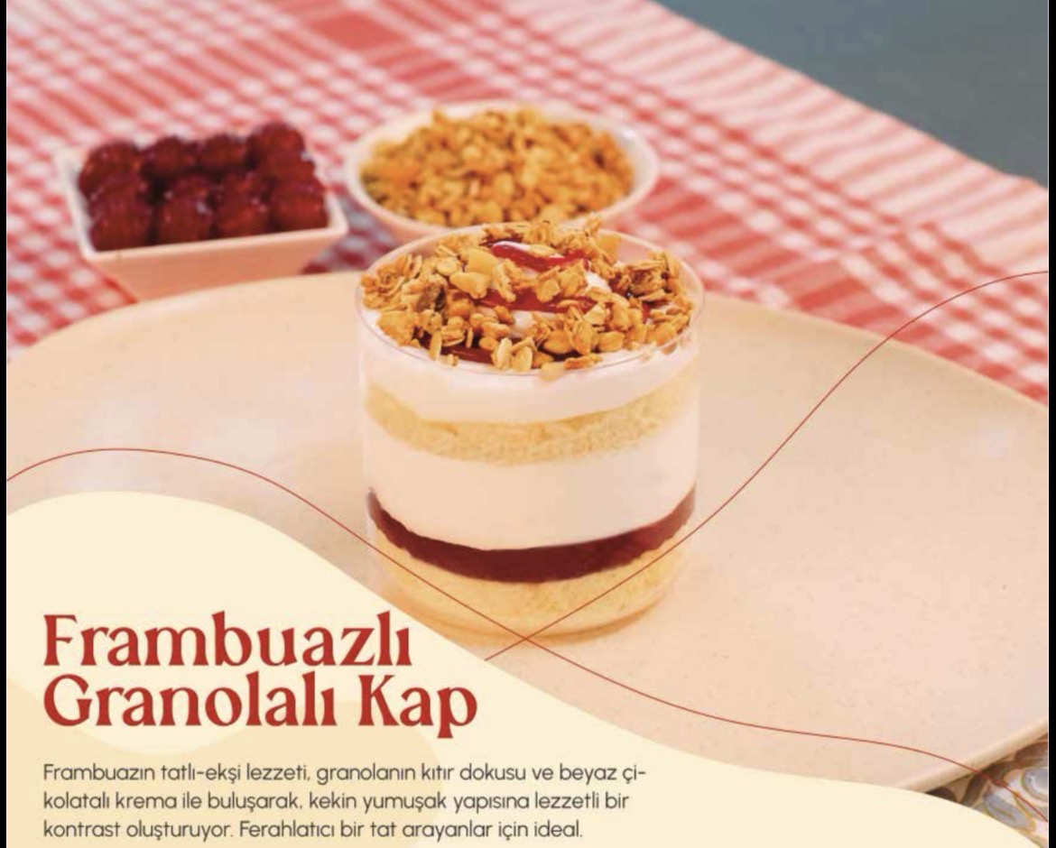 Frambuazlı Granolalı Kap